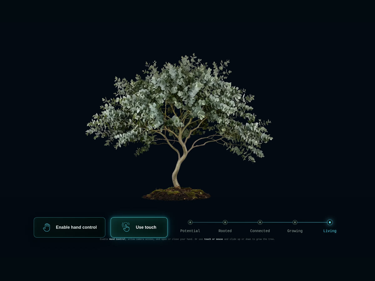 Atimi — Living Growth V4 latest interactive eucalyptus concept